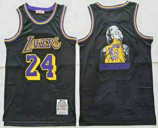 Men%27s Los Angeles Lakers #24 Kobe Bryant Black Marilyn Monroe Swingman Jersey